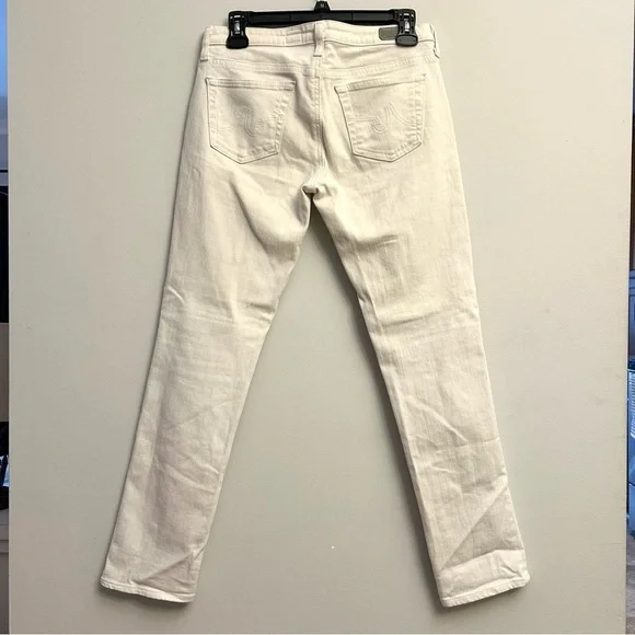 Ag Adriano Goldschmied Women’s White Straight Leg Jeans The Stevie Size 28R - Picture 2 of 12
